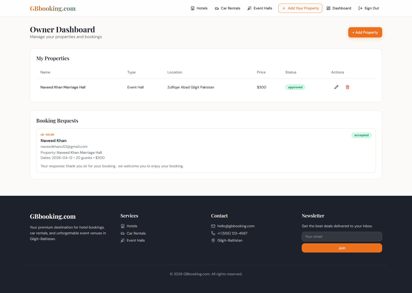 Booking Services in Gilgit Baltistan